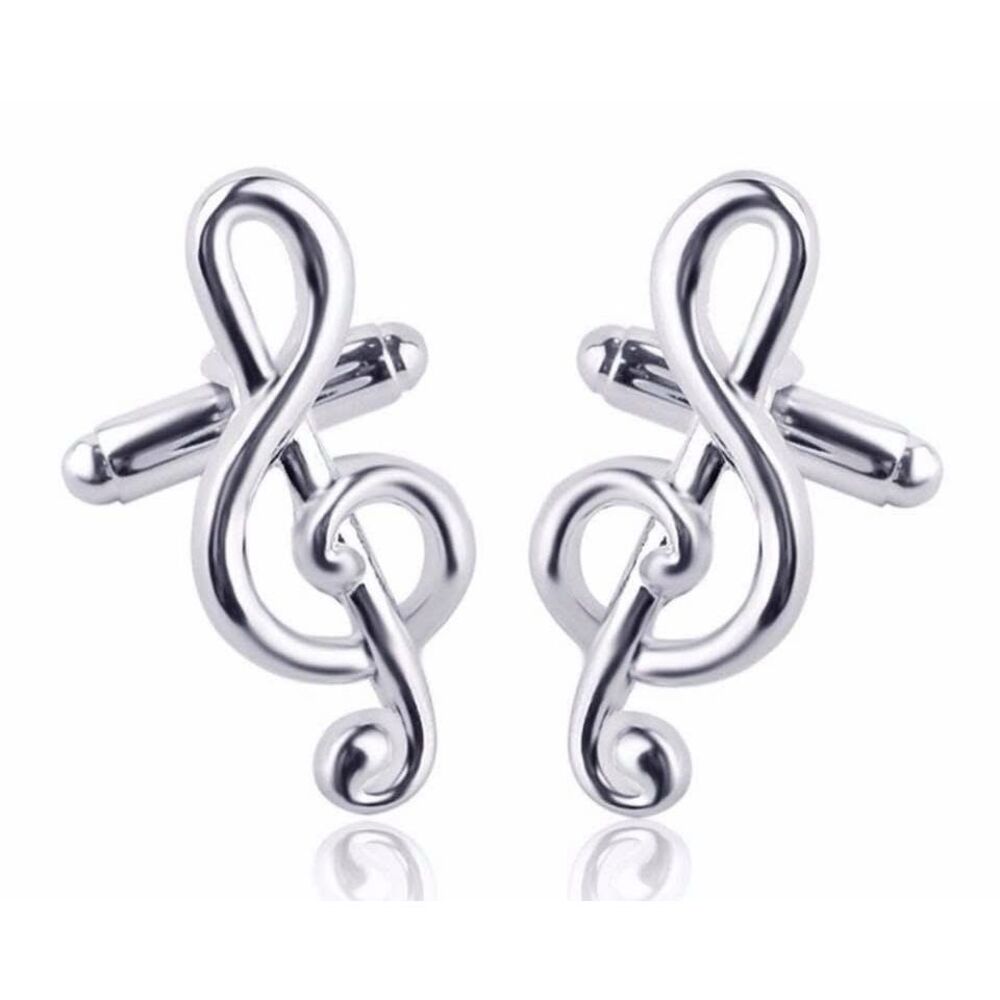 Brand New Mens Boutique Stainless Steel Music Treble Clef Cufflinks Cuff Links